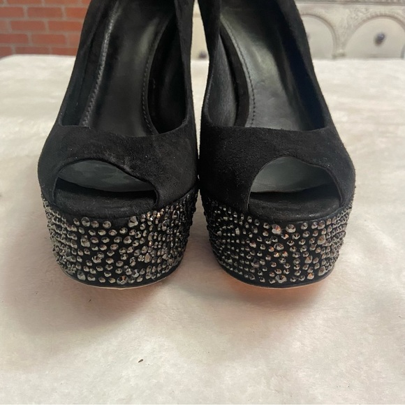 B Brian Atwood bea studded platform pumps rhinestone embellished - Picture 9 of 11
